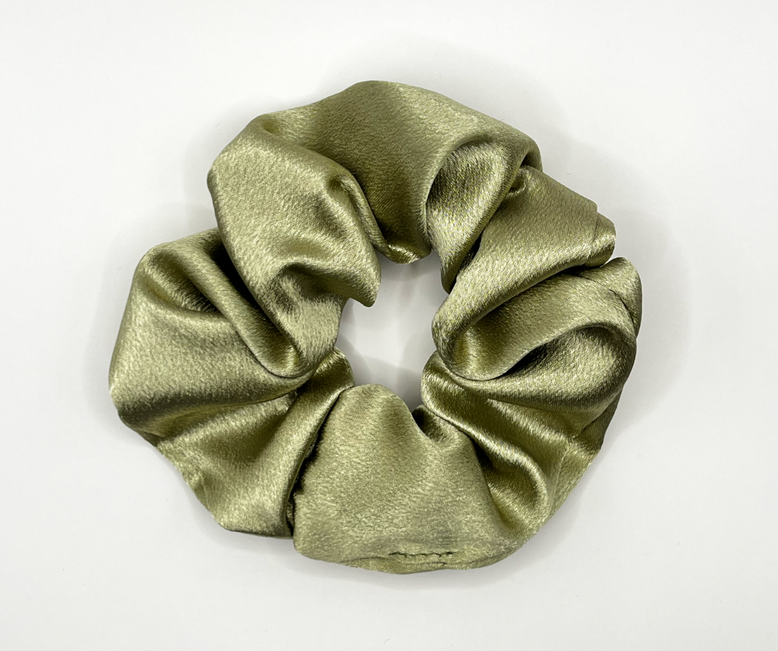 Chouchou en satin vert