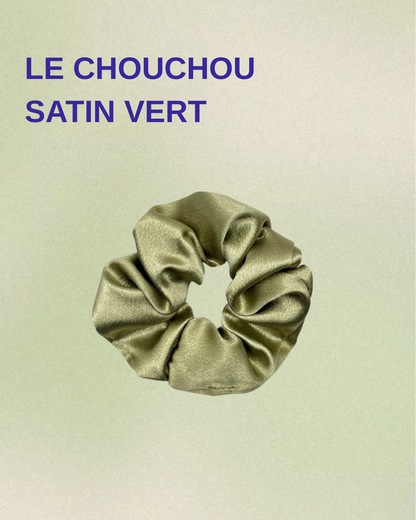 Chouchou en satin vert