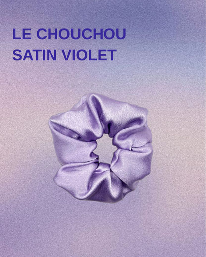 Chouchou en satin violet