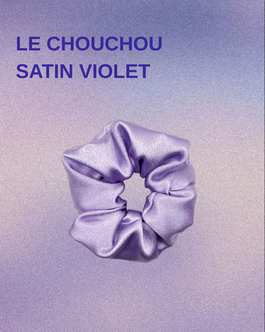 Chouchou en satin violet
